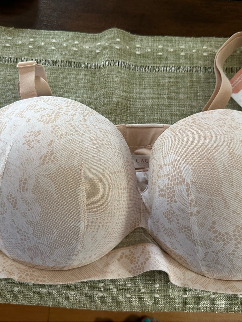 Lane Bryant Cacique Beige Lace T-Shirt Bra - Beige